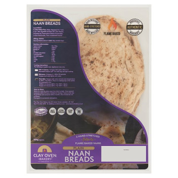 Clay Oven Bakery 2 Plain Naan Breads (1 x 2pk) Clay Oven Bakery 2 Plain Naan Breads (1 x 2pk)