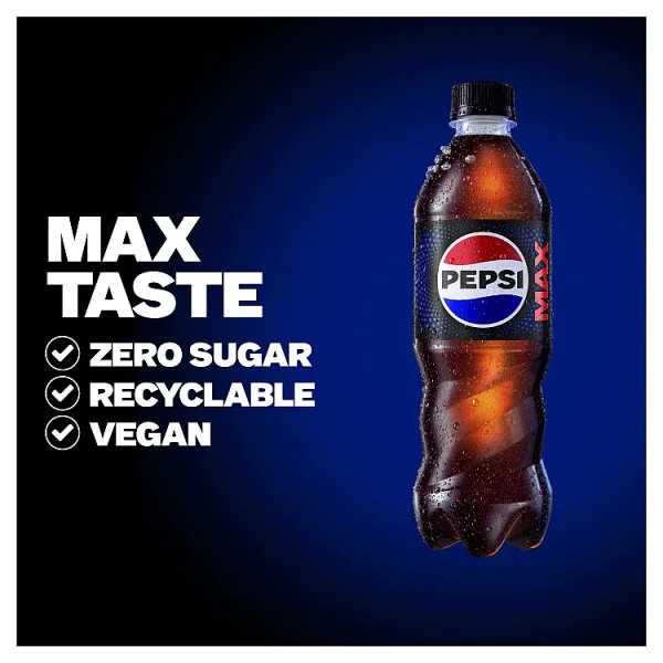 Pepsi Max No Sugar Cola Bottle 500ml (24 x 500ml)