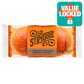 St Pierre 4 Seeded Brioche Burger Buns (1 x 4pk) St Pierre 4 Seeded Brioche Burger Buns (1 x 4pk)