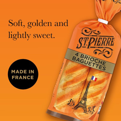 St Pierre 4 Brioche Baguettes (1 x 4pk)
