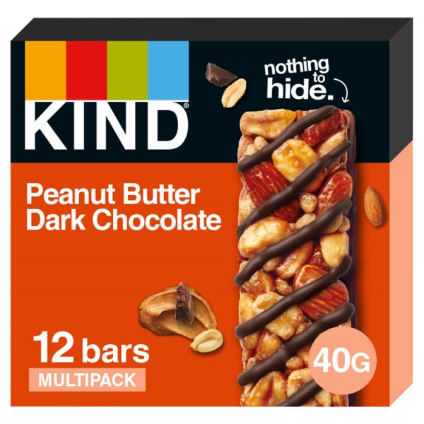 KIND Peanut Butter Dark Chocolate Bars 12 x 40g (480g) (12 x 40g)