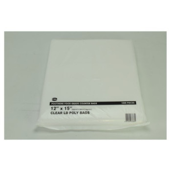 FyNite 1000 Clear Polythene Food Grade Counter Bags 12" x 15" (case of 4)
