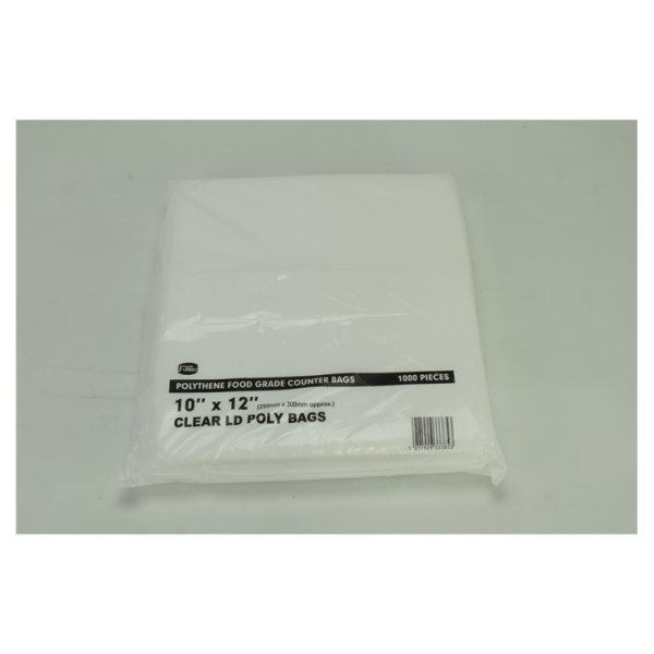 FyNite 1000 Clear Polythene Food Grade Counter Bags 10