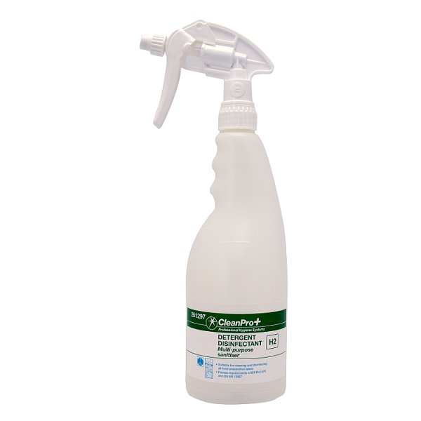 CleanPro+ Detergent Disinfectant Multi-Purpose Sanitiser H2 (Empty Bottle) (1 x 750ml)