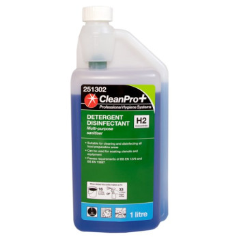 CleanPro+ Detergent Disinfectant H2 Concentrate 1 Litre (1 x 1ltr)