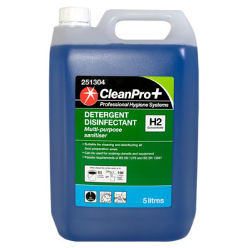 CleanPro+ Detergent Disinfectant H2 Concentrate 5 Litres (1 x 5ltr)