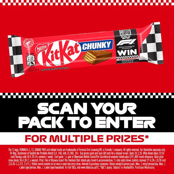 KitKat F1 Chunky Milk Chocolate Bar 40g (24 x 40g)