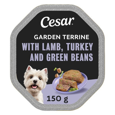 CESAR® Garden Terrine Dog Food Tray Lamb, Turkey & Green Beans in Loaf 150g (14 x 150g) CESAR® Garden Terrine Dog Food Tray Lamb, Turkey & Green Beans in Loaf 150g (14 x 150g)