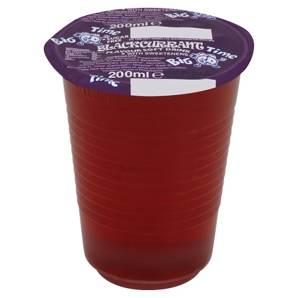 Big Time Blackcurrant Flavour Soft Drink with Sweeteners 200ml (24 x 200ml)