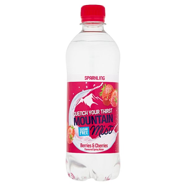 Mountain Mist Berries & Cherries Flavoured Sparkling Spring Water 500ml (12 x 500ml)