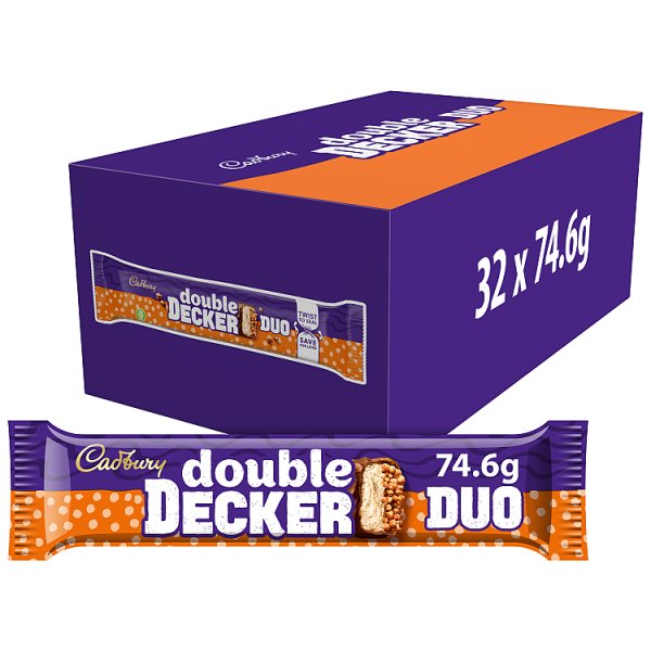 Cadbury Double Decker Duo Chocolate Bar 74.6g (32 x 74g)