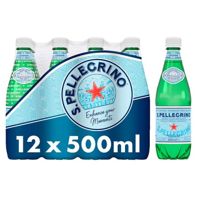 San Pellegrino Sparkling Natural Mineral Water 12x500ml (12 x 500ml)