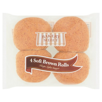 Bakery Select 4 Soft Brown Rolls (15 x 4pk)