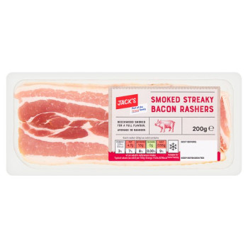 Jack's Smoked Streaky Bacon Rashers 200g (10 x 200g)