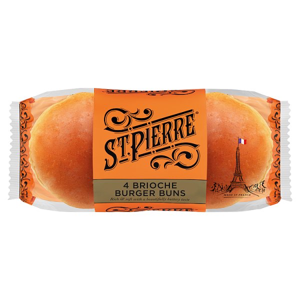 St Pierre 4 Pre-Sliced Brioche Burger Buns (9 x 4pk)