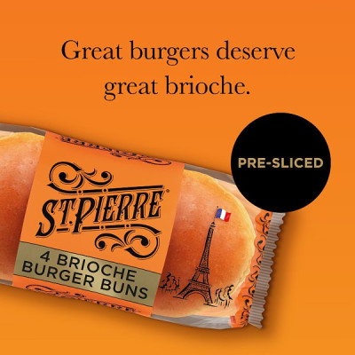 St Pierre 4 Pre-Sliced Brioche Burger Buns (9 x 4pk)