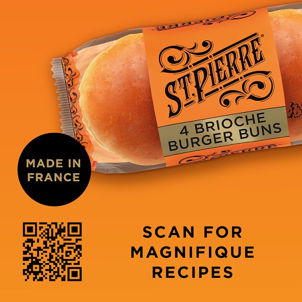St Pierre 4 Pre-Sliced Brioche Burger Buns (9 x 4pk)
