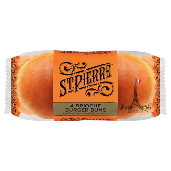St Pierre 4 Pre-Sliced Brioche Burger Buns (1 x 4pk) St Pierre 4 Pre-Sliced Brioche Burger Buns (1 x 4pk)