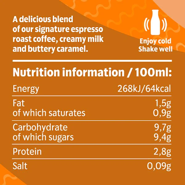 Starbucks Frappuccino Caramel Flavoured Milk Iced Coffee 250ml (8 x 250ml)