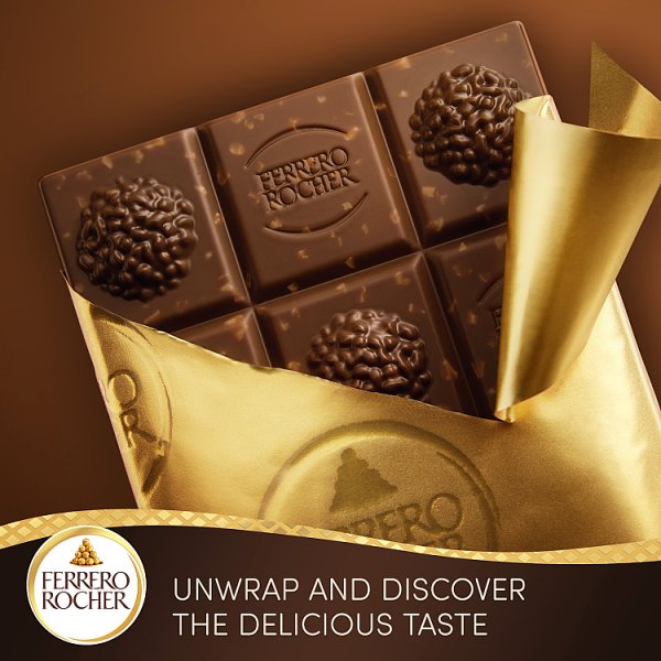 Ferrero Rocher Milk Chocolate Bar 90g (8 x 90g)