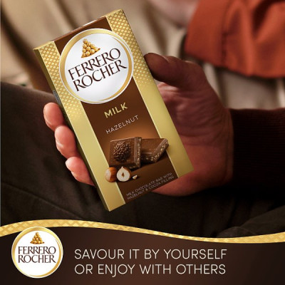 Ferrero Rocher Milk Chocolate Bar 90g (8 x 90g)
