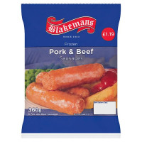 Blakemans 8 Frozen Pork & Beef Sausages 360g (13 x 360g)