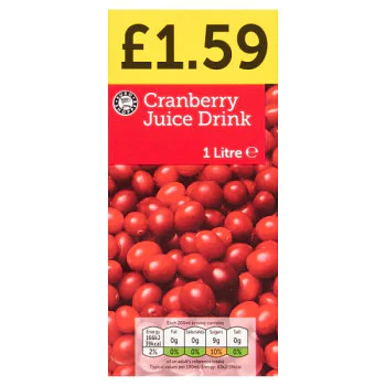 Euro Shopper Cranberry Juice Drink 1 Litre (12 x 1ltr) Euro Shopper Cranberry Juice Drink 1 Litre (12 x 1ltr)