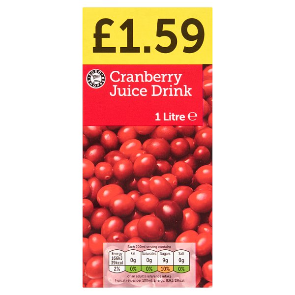 Euro Shopper Cranberry Juice Drink 1 Litre (12 x 1ltr)