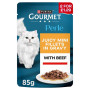GOURMET Perle Mini Fillets in Gravy with Beef Wet Cat Food 85g (26 x 85g)