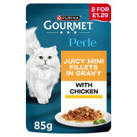 GOURMET Perle Mini Fillets in Gravy with Chicken Wet Cat Food 85g (26 x 85g)