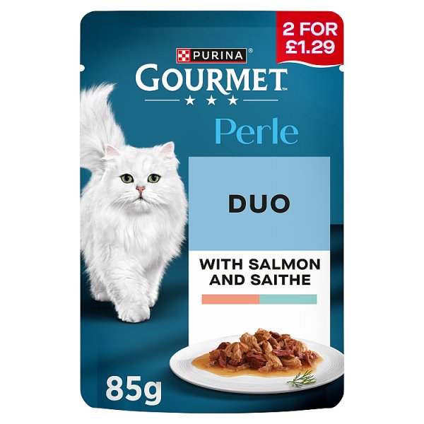 GOURMET Perle Mini Fillets in Gravy with Salmon and Saithe Wet Cat Food 85g (26 x 85g)