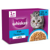 WHISKAS 1+ FISH Favourites Wet Cat Food Pouches in Jelly 12 x 85g (4 x 12x85g)