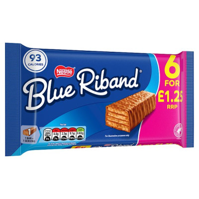 Blue Riband Wafer Biscuit Bar 6 Pack Multipack 108g (14 x 6x18g)