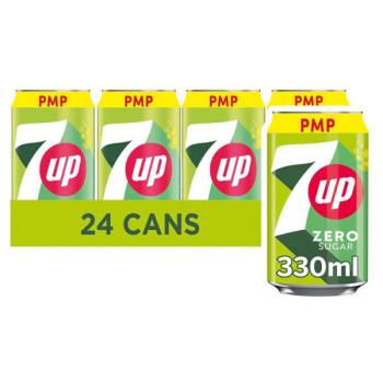 7UP Zero Sugar Free Lemon & Lime Can PMP 330ml (24 x 330ml)