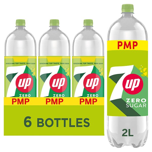 7UP Zero Sugar Free Lemon & Lime Bottles PMP 6 x 2L (6 x 2ltr)