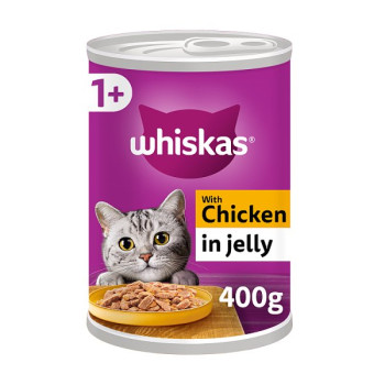 Whiskas Adult Wet Cat Food Chicken in Jelly Tin 400g (12 x 400g)