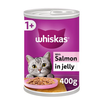 Whiskas Adult Wet Cat Food Salmon in Jelly Tin 400g (12 x 400g)
