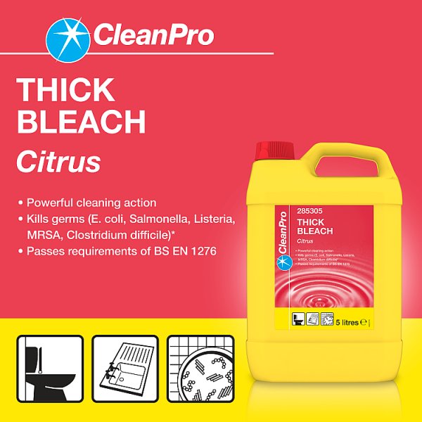 CleanPro Thick Bleach Citrus 5 litres (3 x 5ltr)