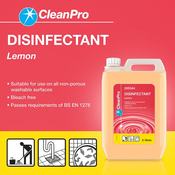 CleanPro Disinfectant Lemon 5 Litres (2 x 5ltr)