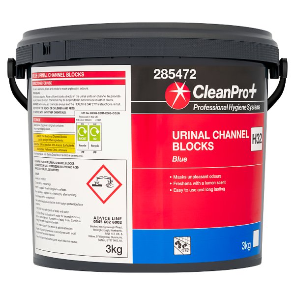 CleanPro+ Blue Urinal Channel Blocks 3kg (1 x 3kg)