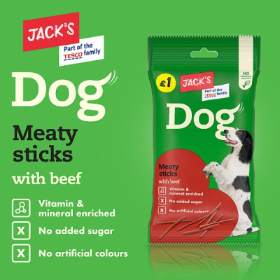 Jack's Dog Meaty Sticks with Beef 100g (14 x 100g)
