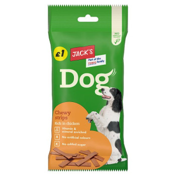 Jack's Dog Chewy Strips Rich in Chicken 150g (15 x 150g)