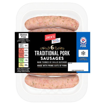 Jack's 6 Traditional Pork Sausages 400g (1 x 400g)