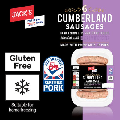Jack's 6 Cumberland Sausages 400g (1 x 400g)