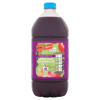 Jack's Double Strength Apple and Blackcurrant 1.5 Litre (8 x 1.5ltr)