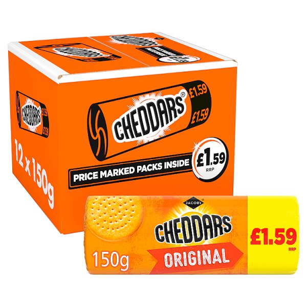 Jacob's Baked Cheddars Cheese Crackers 150g (12 x 150g)
