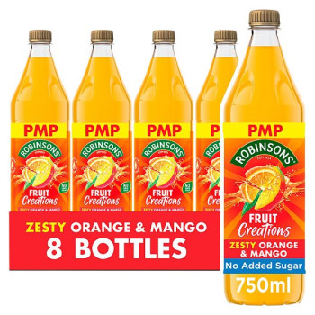 Robinsons Fruit Creations Zesty Orange & Mango 750ml (8 x 750ml)