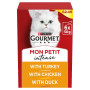 GOURMET Mon Petit Meaty Variety Duck, Chicken, Turkey Wet Cat Food 6x50g PMP (8 x 6x50g)