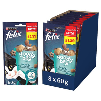 FELIX Goody Bag Seaside Mix Cat Treats 60g PMP (8 x 60g)