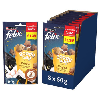 FELIX Goody Bag Original Mix Cat Treats 60g PMP (8 x 60g)